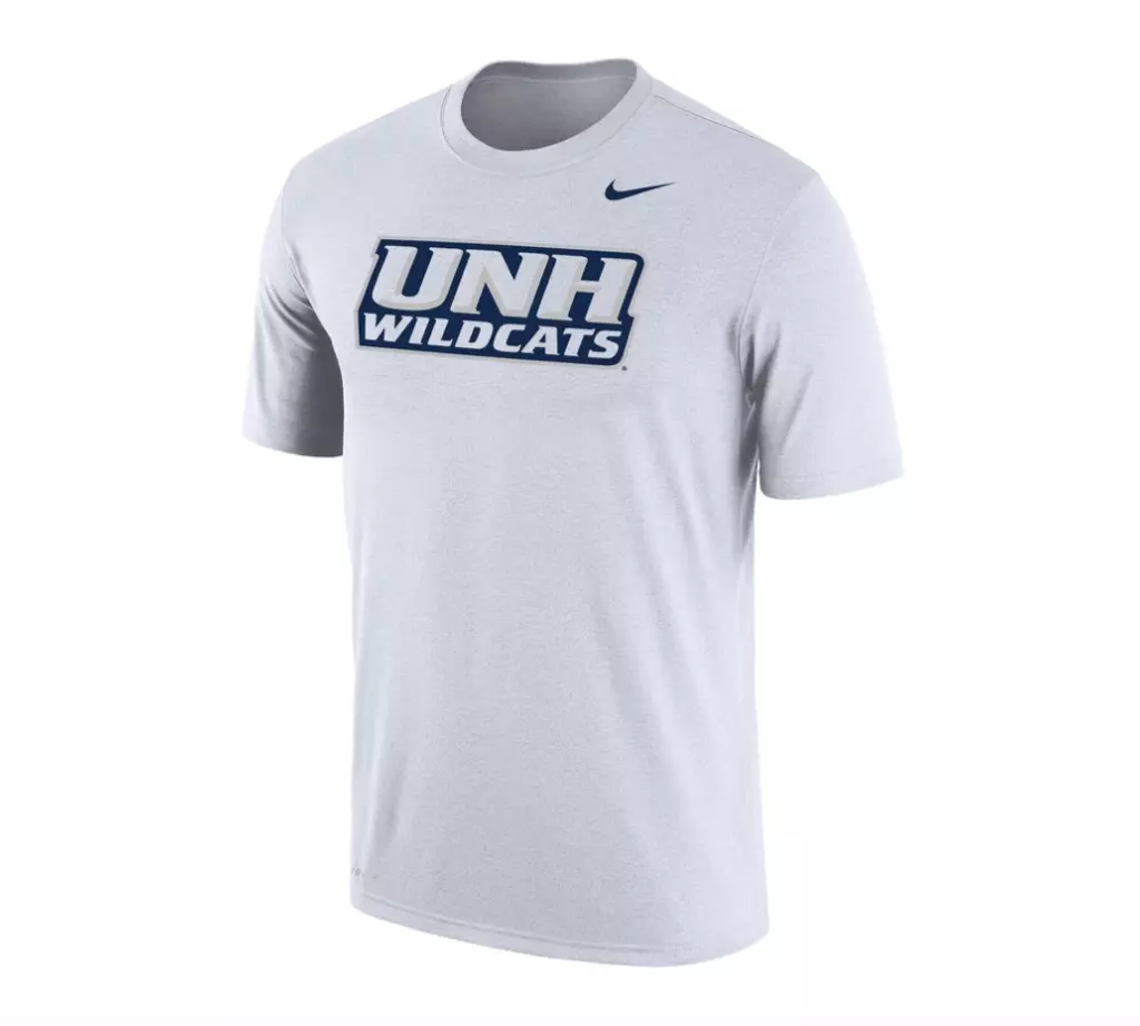 Image of Men's NIKE wht New Hampshire Wildcats Dri-Fit Cotton Basic SS Tee
