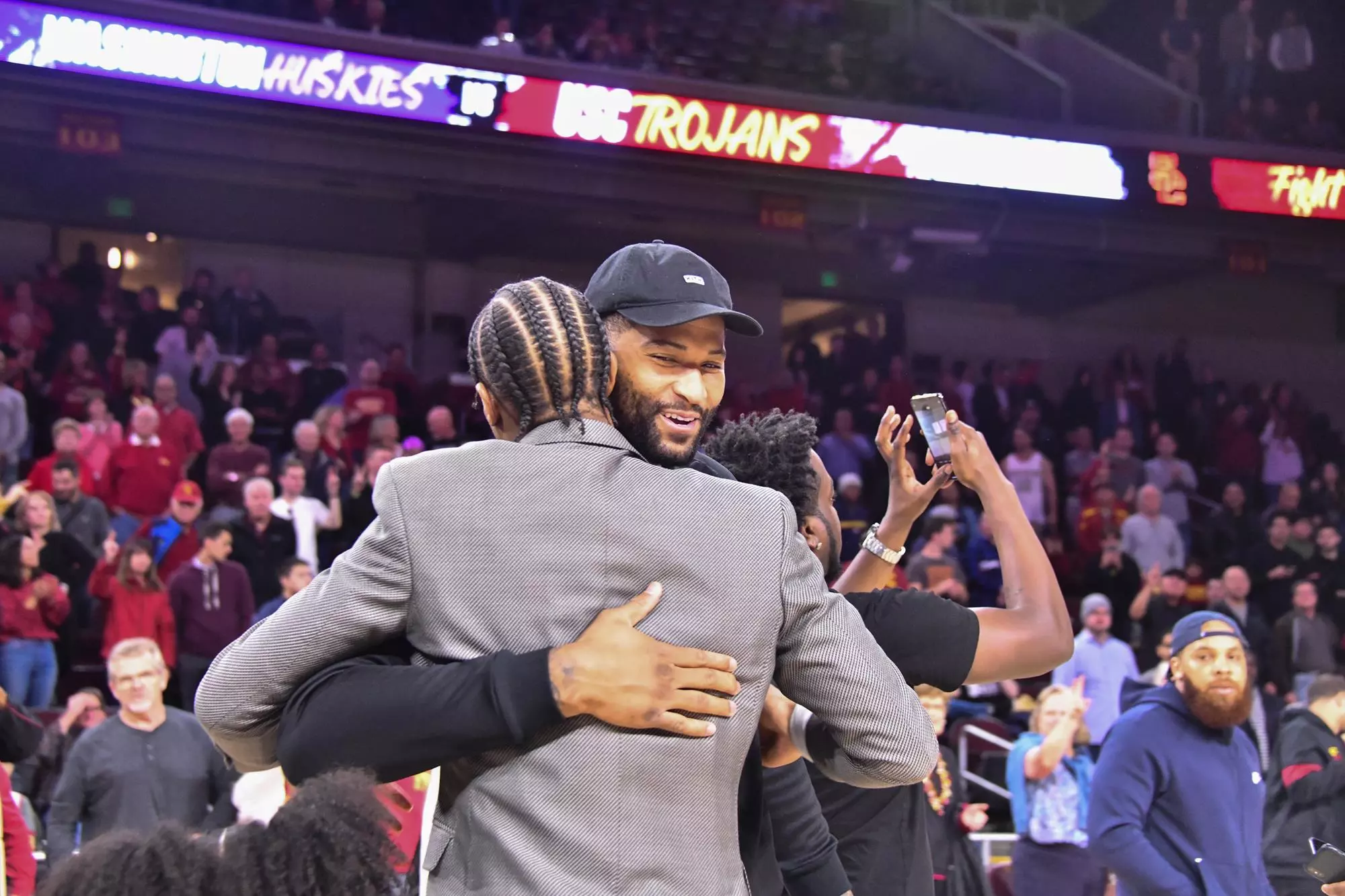 Demar Derozan with DeMarcus Cousins at USC Trojans Basketball game