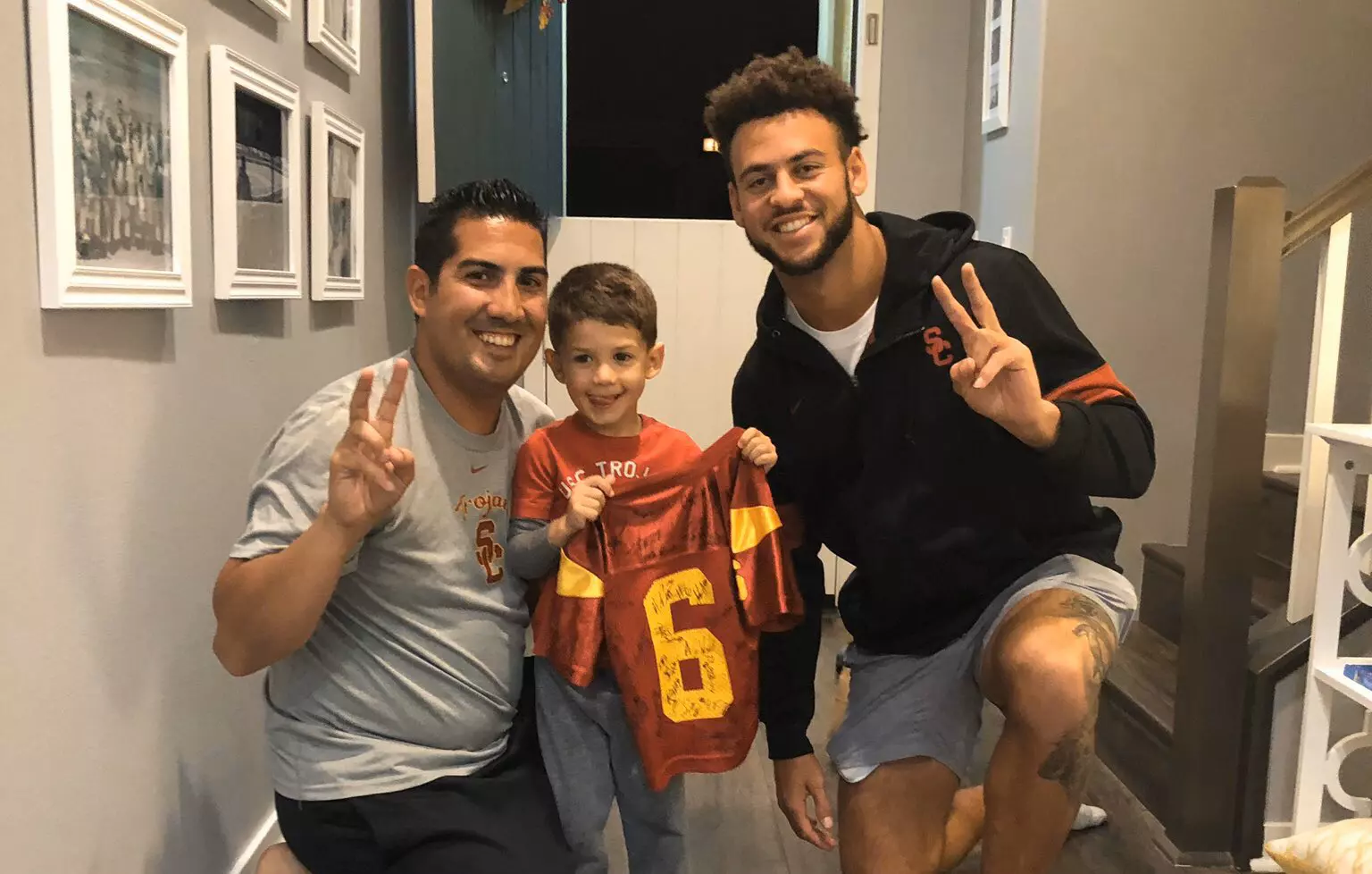 Michael Pittman Jr gives signed jersey to little boy