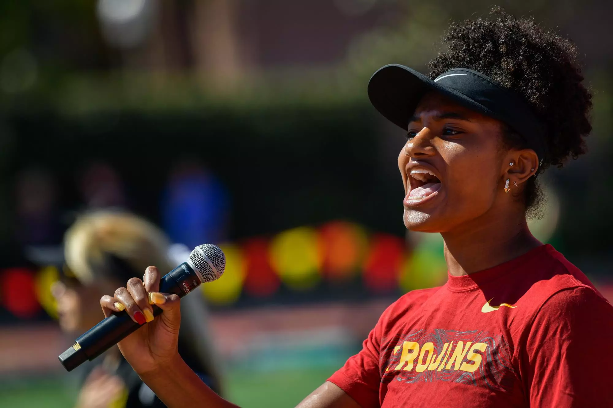 Anna Cockrell sings national anthem