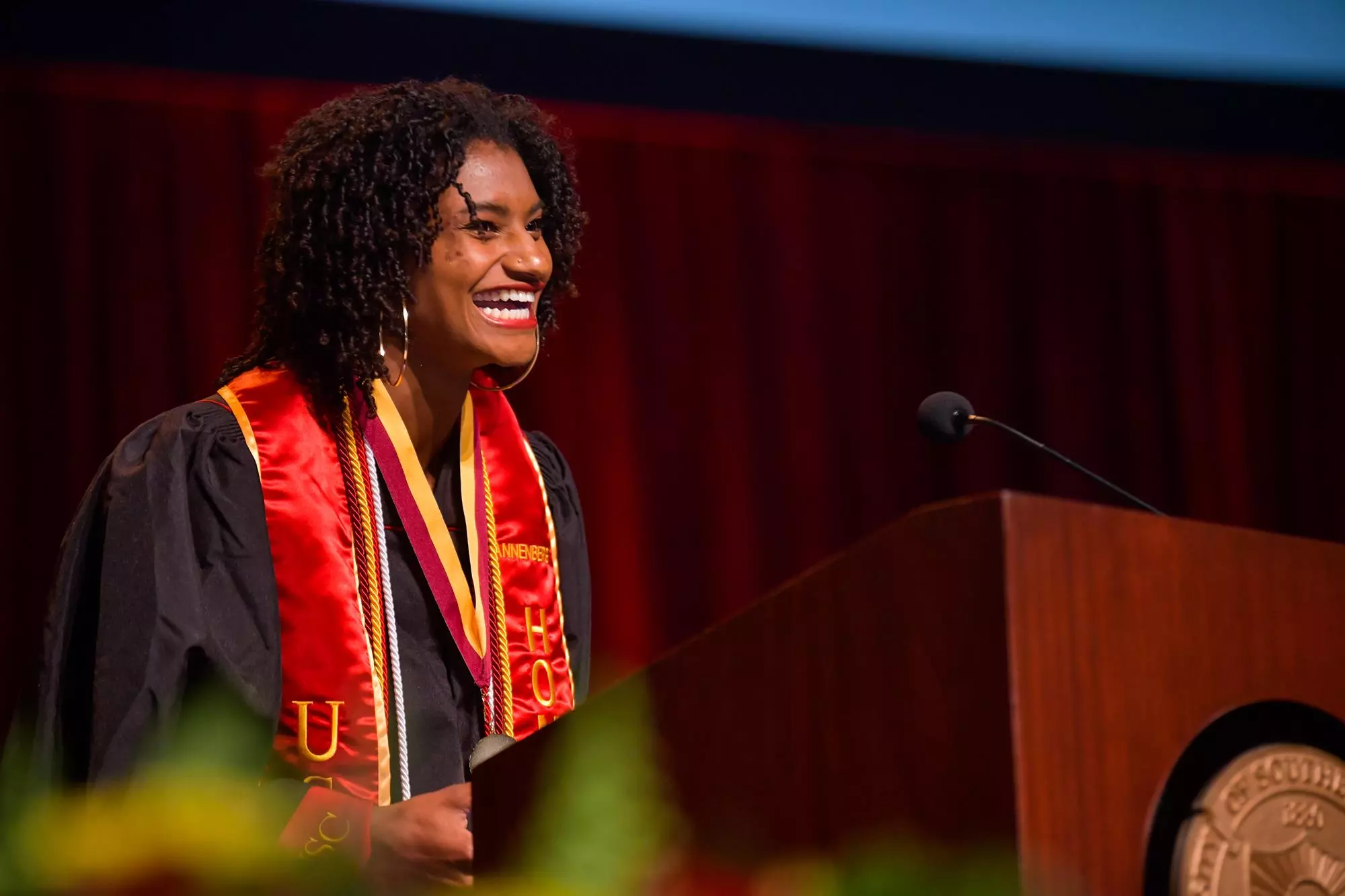 Anna Cockrell speaks at student-athlete graduation