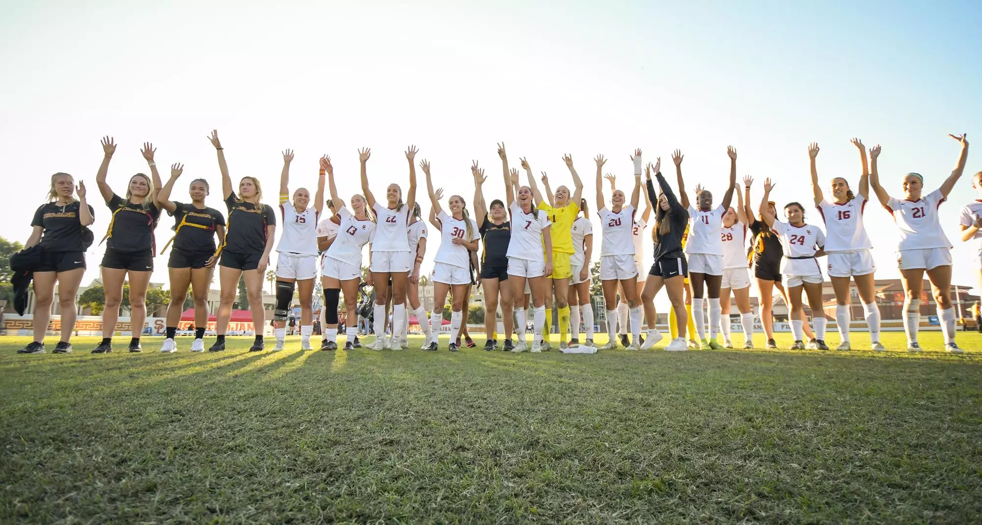 Soccer team salutes crowd