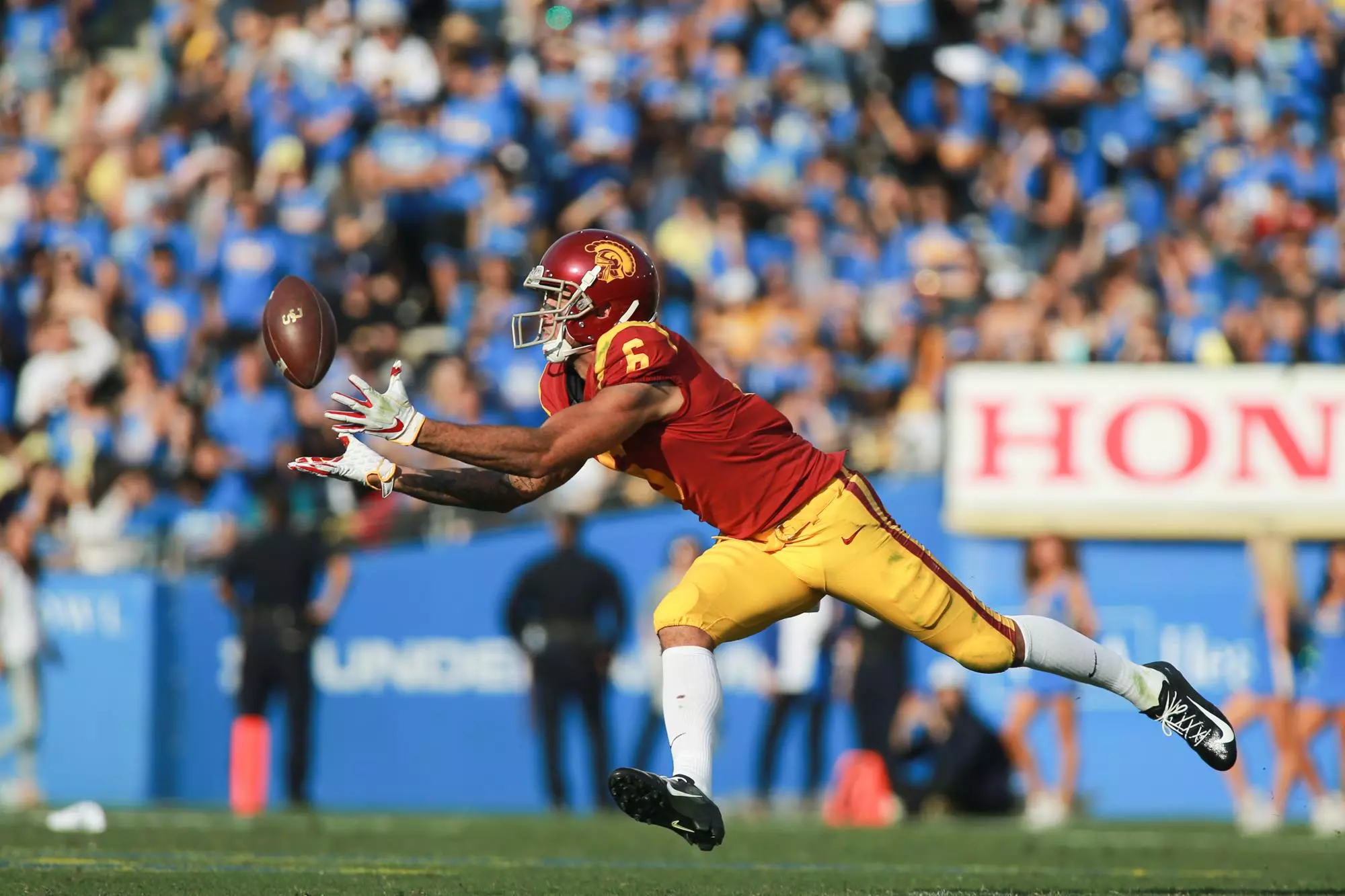 Michael Pittman Jr makes a catch against UCLA