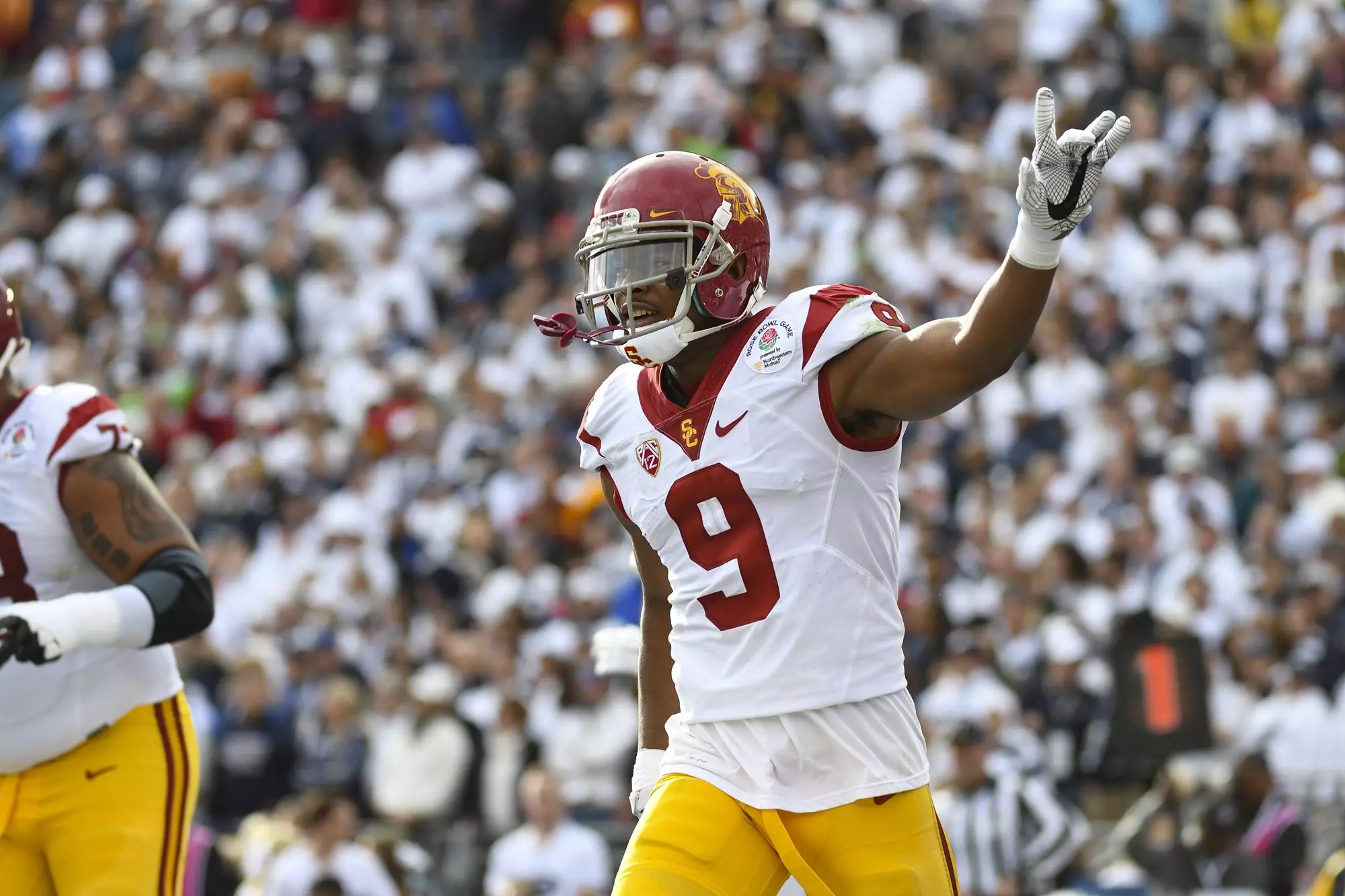 JuJu Smith-Schuster celebrating at Rose Bowl