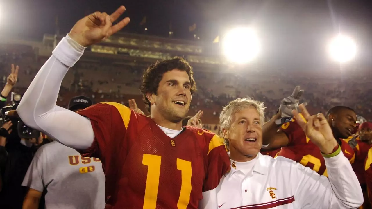 Matt Leinart with Pete Carroll