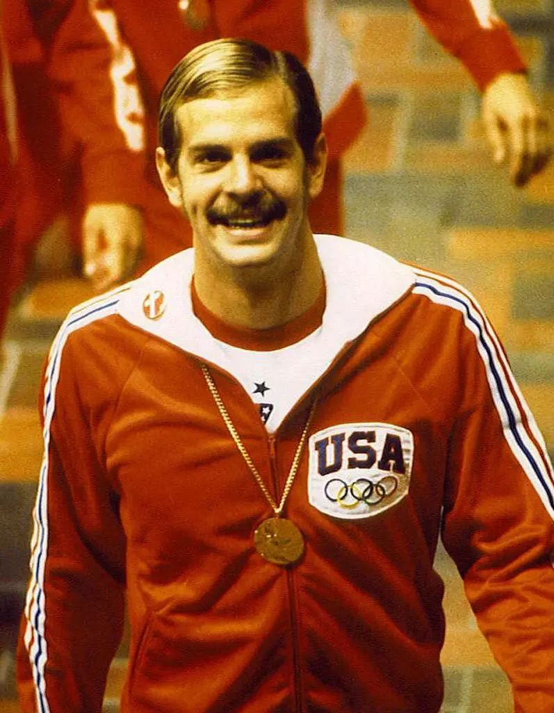 John Naber wearing USA jacket