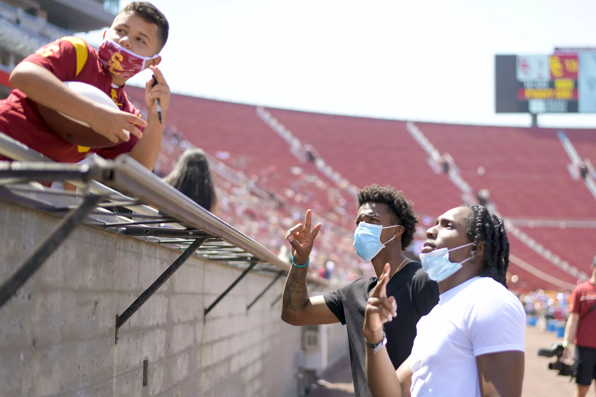 Tyler Vaughns and Adoree' Jackson at spring showcase