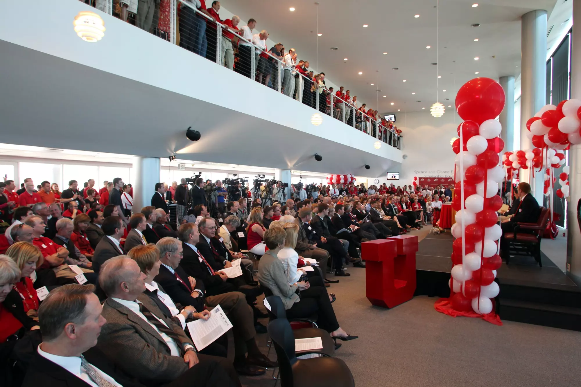 press conference held at the University of Utah Rice-Eccles Stadium June 17, 2010 in Salt Lake City. The University of Utah Board of Trustees met to approve a move from the Mountain West Conference to the Pac-10 Conference. ( Photo/Steve C. Wilson)