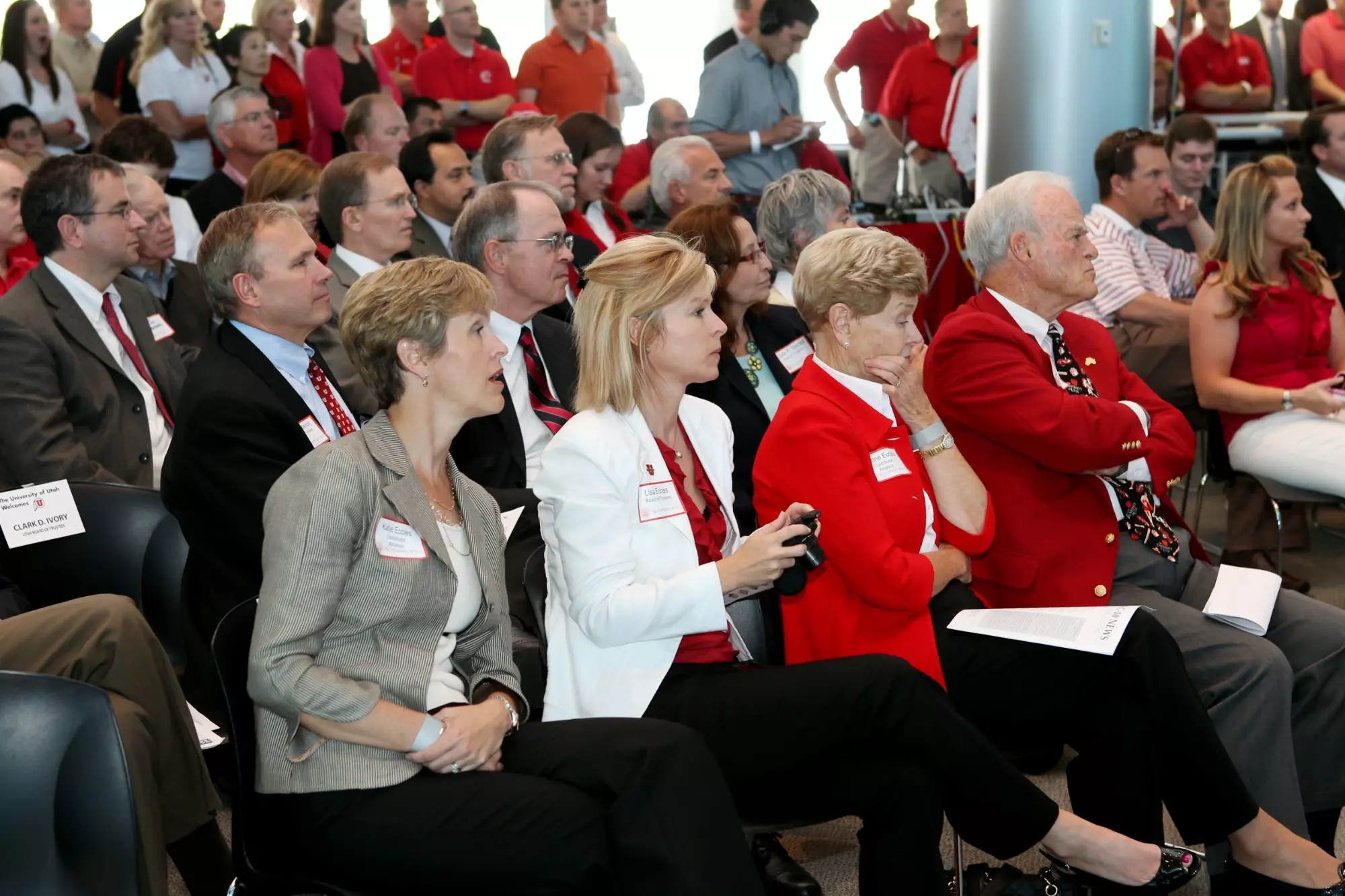 press conference held at the University of Utah Rice-Eccles Stadium June 17, 2010 in Salt Lake City. The University of Utah Board of Trustees met to approve a move from the Mountain West Conference to the Pac-10 Conference. ( Photo/Steve C. Wilson)