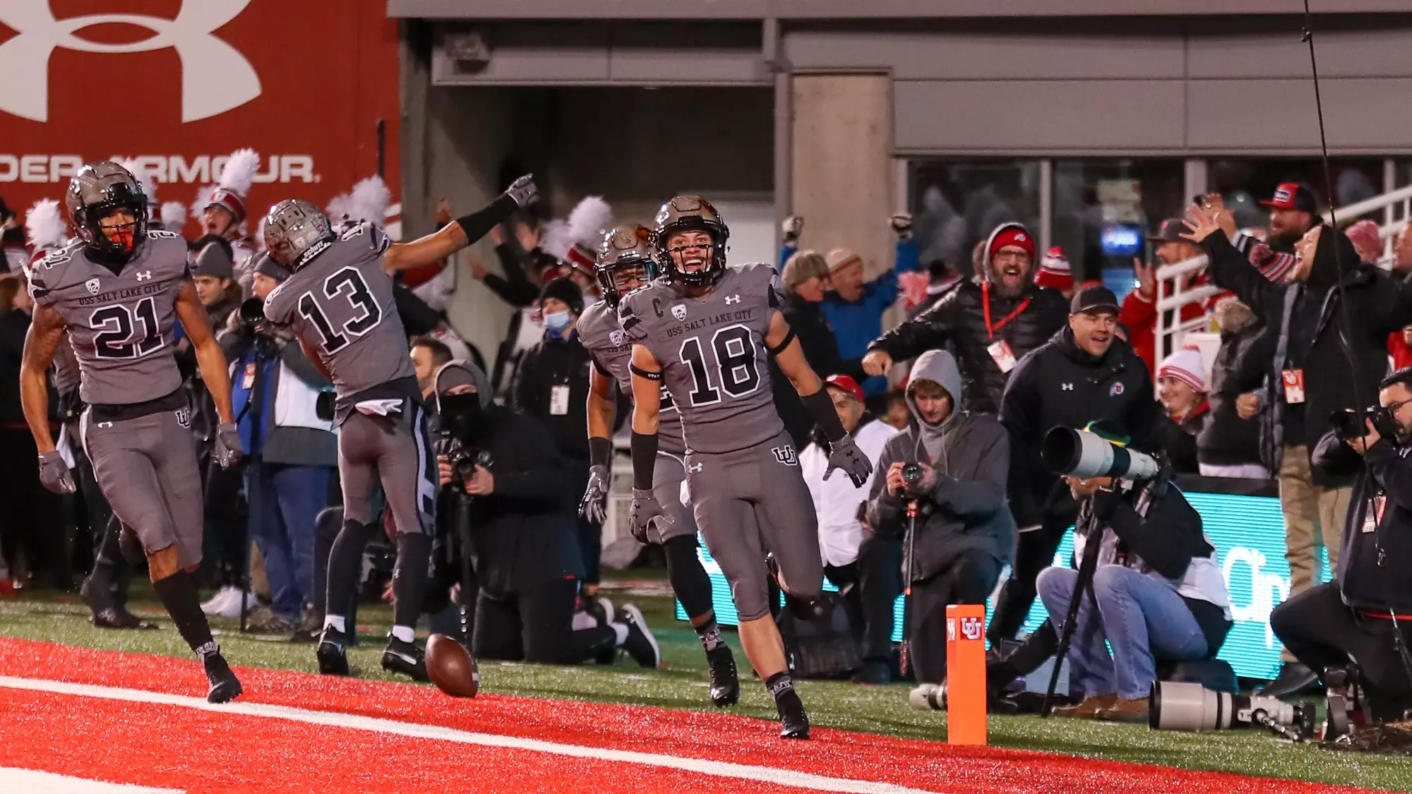 November 20, 2021, Salt Lake City, UT:The University of Utah Utes Football team takes on the University of Oregon Ducks at the Rice-Eccles Stadium in Salt Lake City, Utah on Saturday, November 20, 2021. (Photo by Rob Gray/University of Utah)