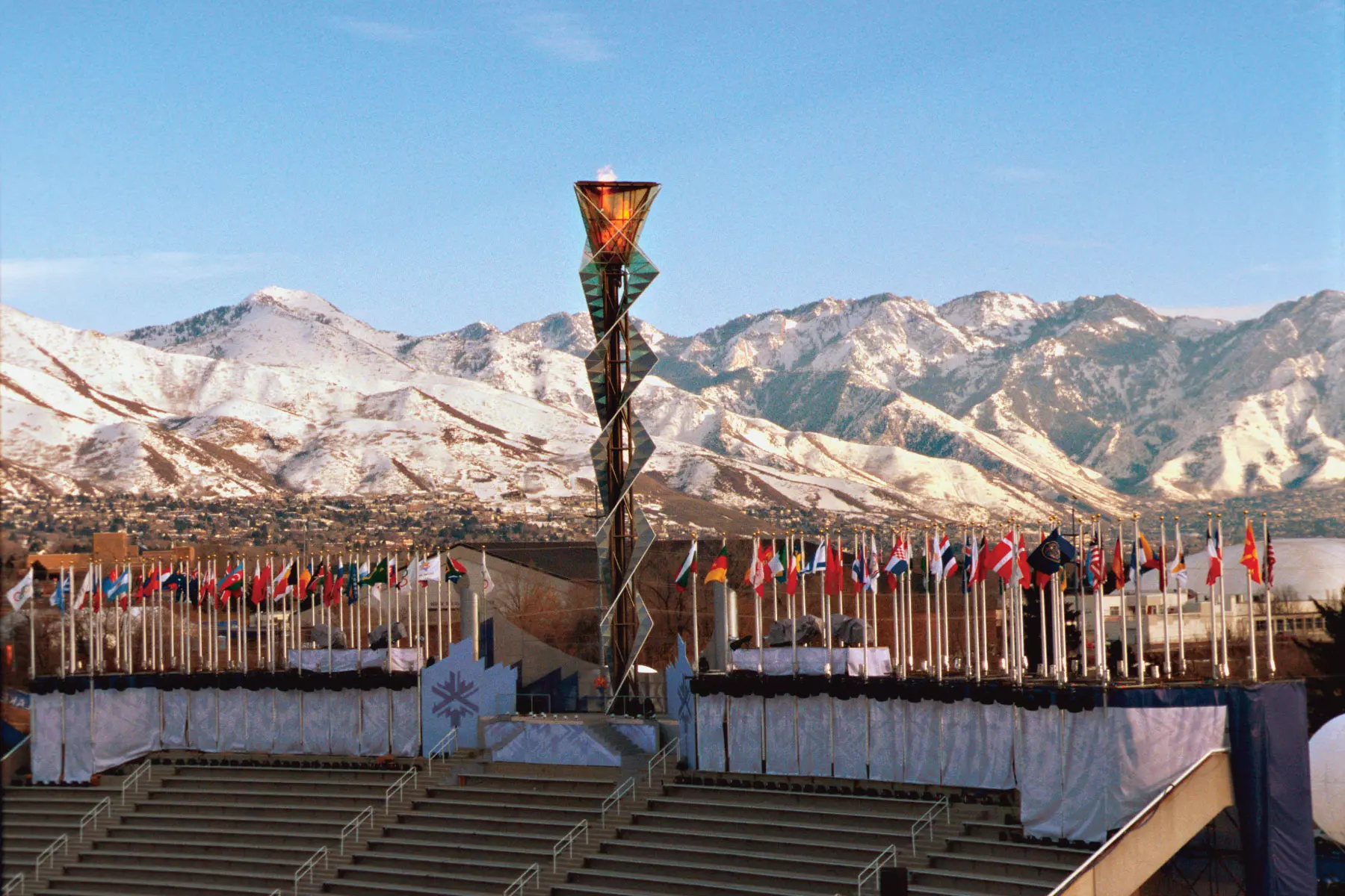 Olympic Cauldron and Flags - 2002