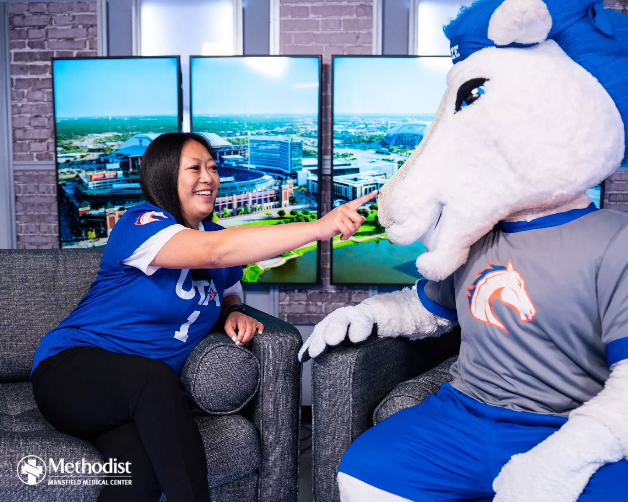 UTA Flag Football Head Coach Melinda Nguyen meets Blaze.