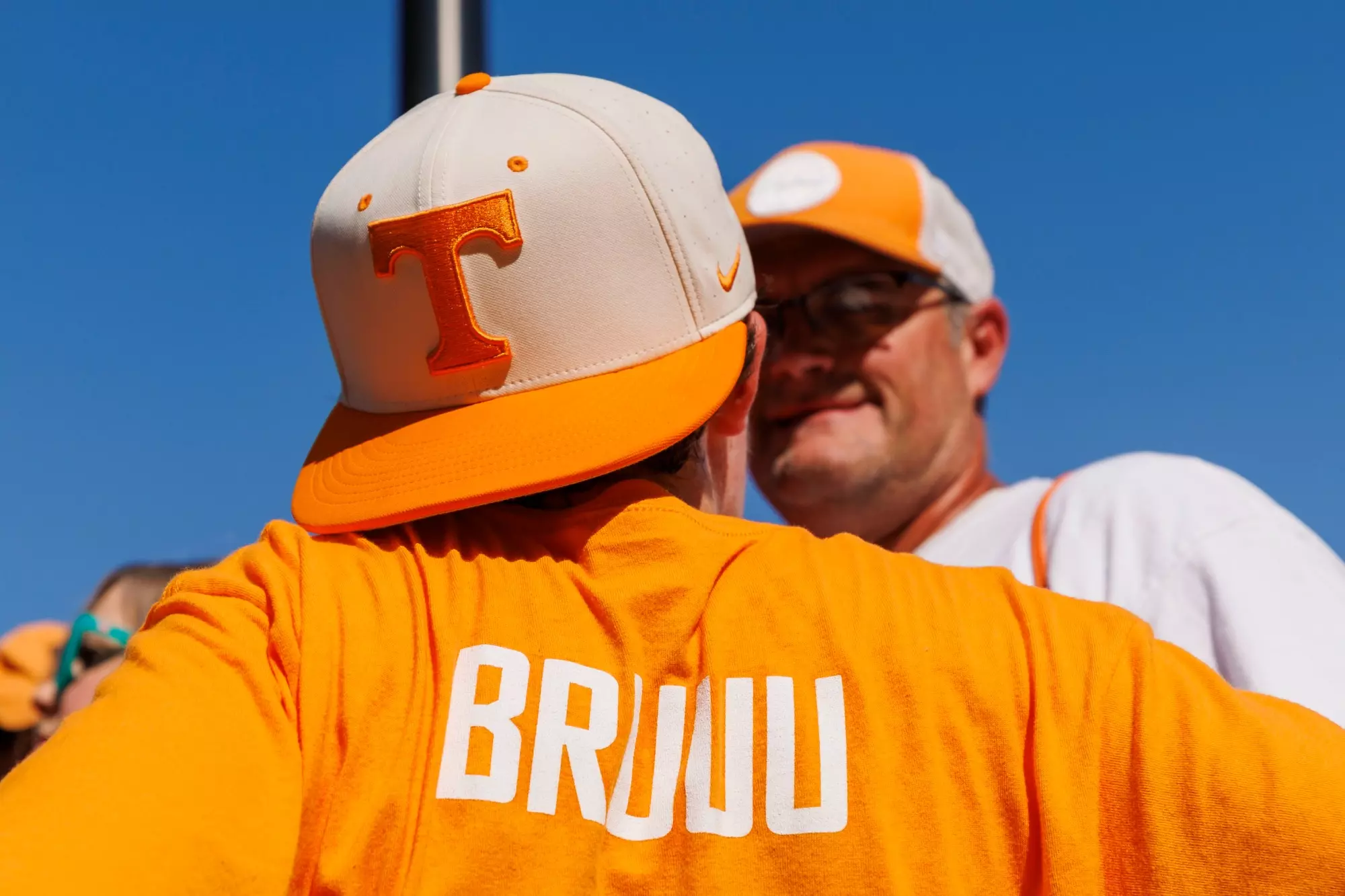 KNOXVILLE, TN - August 31, 2024 - Vol fan with Power T hat and Bru McCoy shirt before the game between the Chattanooga Mocs and the Tennessee Volunteers at Neyland Stadium in Knoxville, TN. Photo By Kate Luffman/Tennessee Athletics