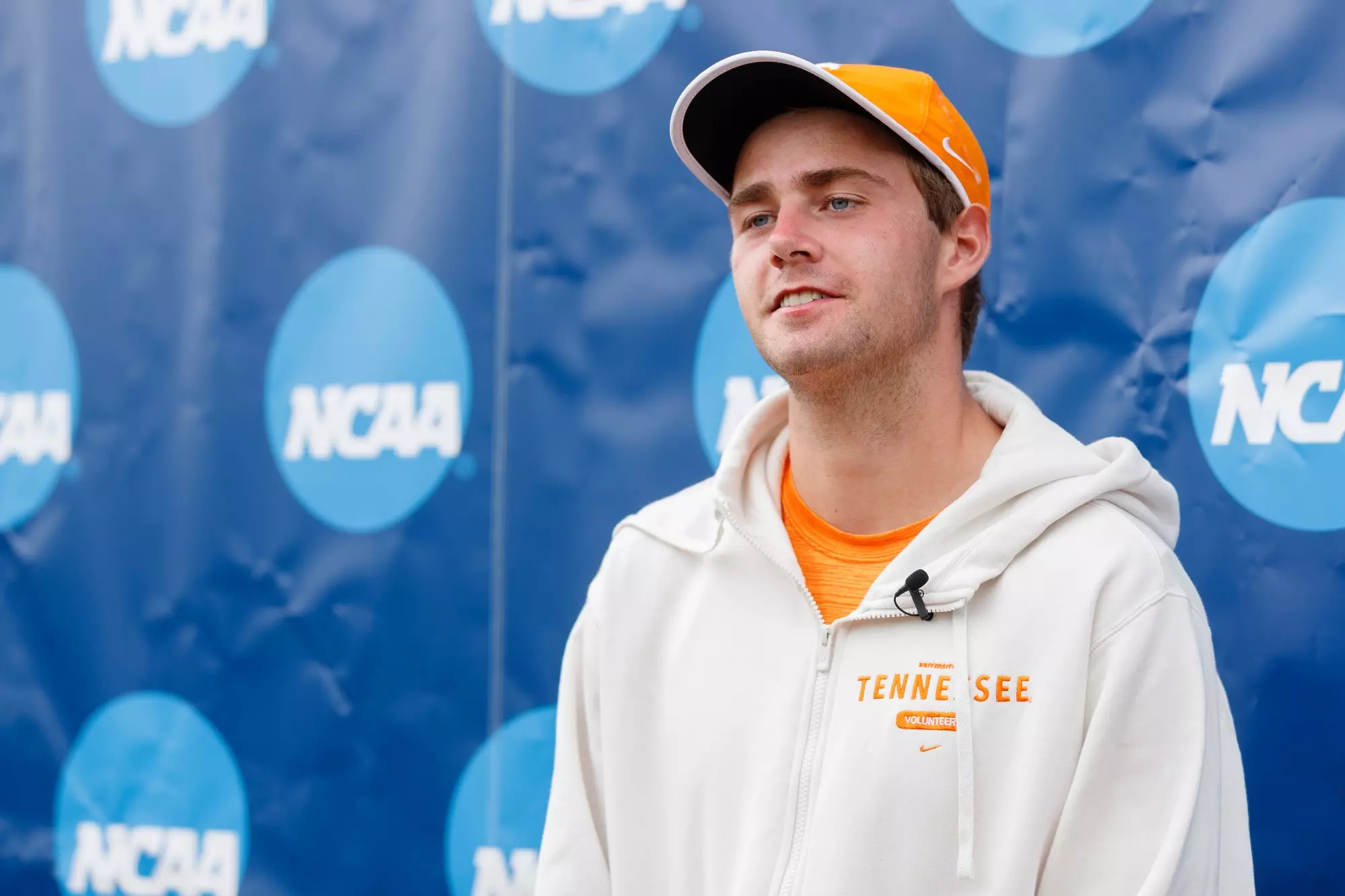 KNOXVILLE, TN - May 07, 2023 - Johannus Monday of the Tennessee Volunteers after the 2023 Men?s Tennis NCAA Second Round Tournament between the Wake Forest Demon Deacons and the Tennessee Volunteers at Barksdale Stadium in Knoxville, TN. Photo By Ian Cox/Tennessee Athletics