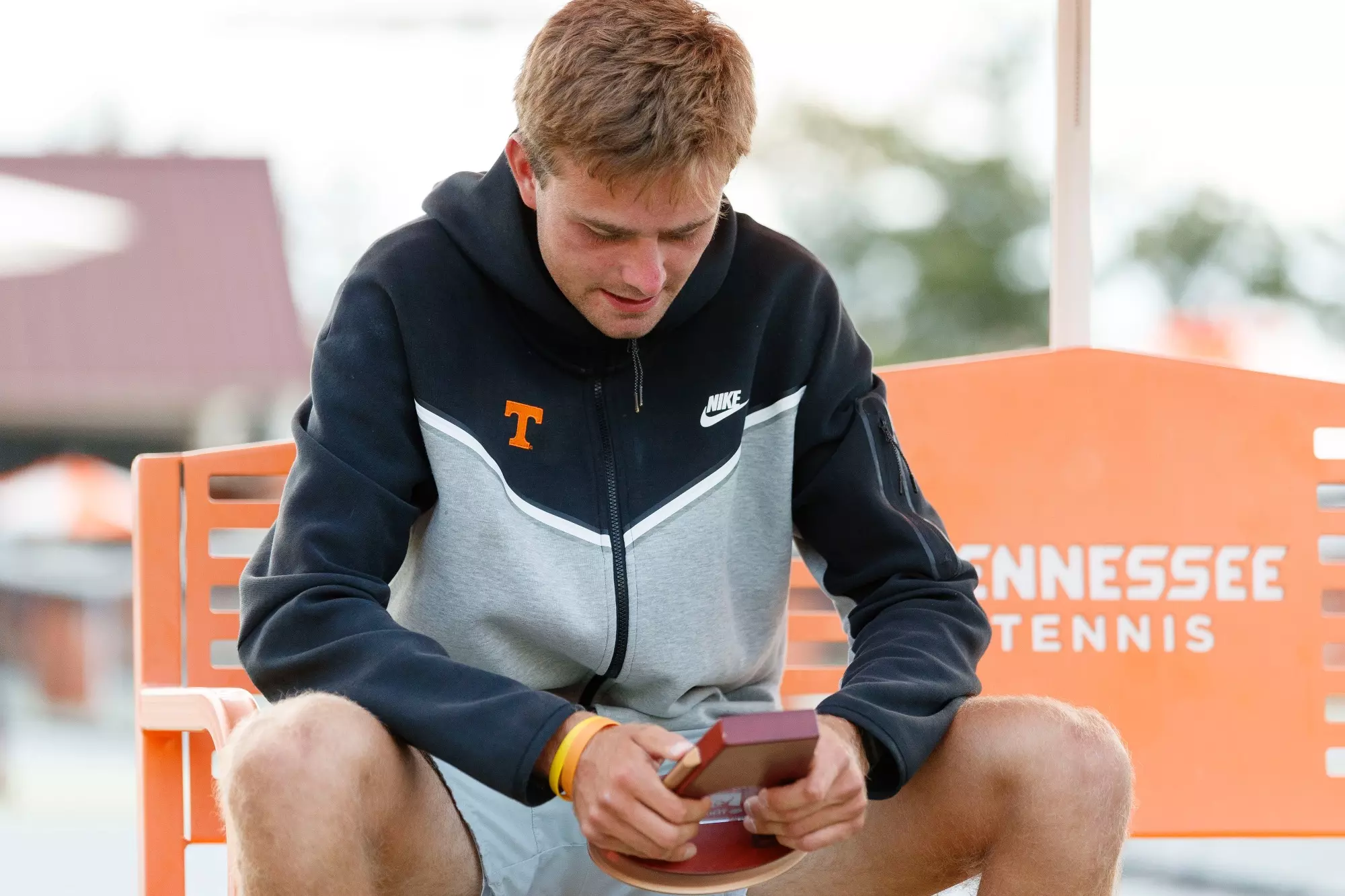 KNOXVILLE, TN - May 11, 2024 - Johannus Monday of the Tennessee Volunteers after the 2024 NCAA Men?s Tennis Tournament Super Regional match between the Florida State Seminoles and the Tennessee Volunteers at Barksdale Stadium in Knoxville, TN. Photo By Ian Cox/Tennessee Athletics