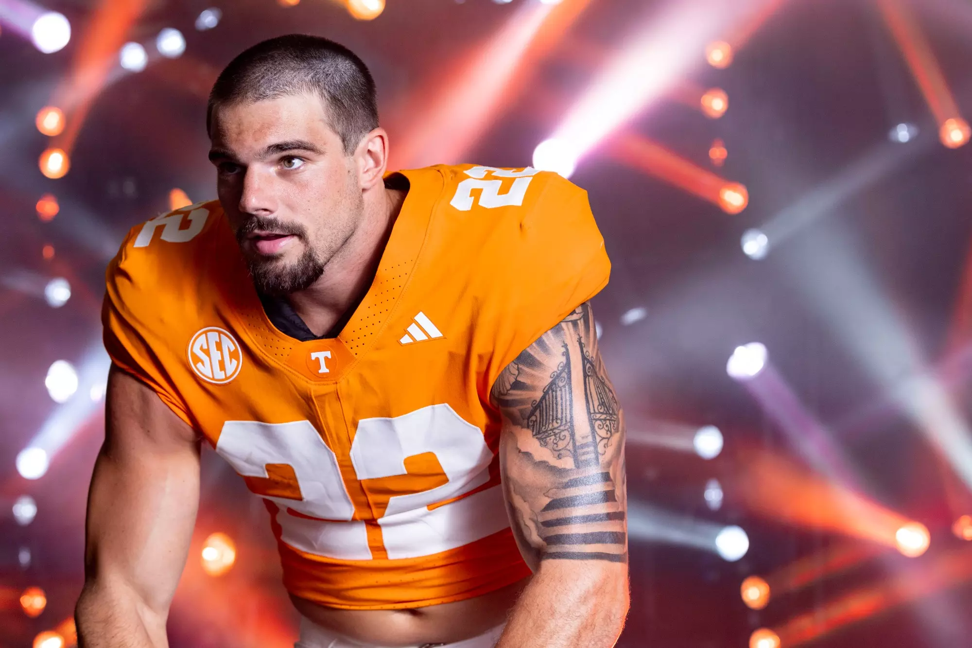 KNOXVILLE, TN - July 23, 2026 - Linebacker Jeremiah Telander #22 of the Tennessee Volunteers behind the scenes during Football Video Day 2026 taken in Knoxville, TN. Photo By Drew Garrison/Tennessee Athletics