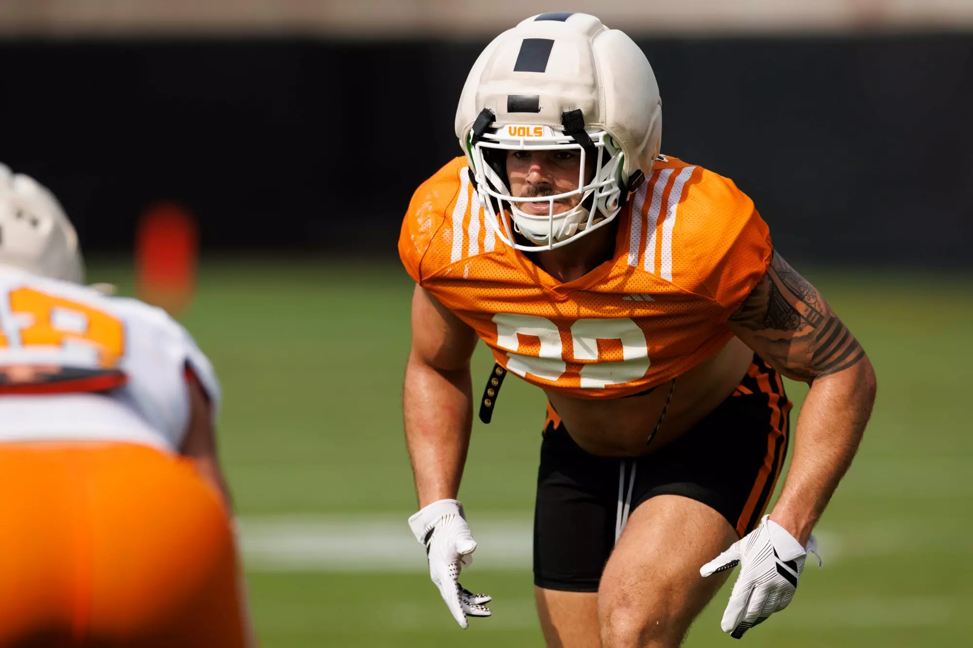 KNOXVILLE, TN - August 08, 2026 - Linebacker Jeremiah Telander #22 of the Tennessee Volunteers during 2026 Fall Camp practice on Haslam Field in Knoxville, TN. Photo By Kate Luffman/Tennessee Athletics