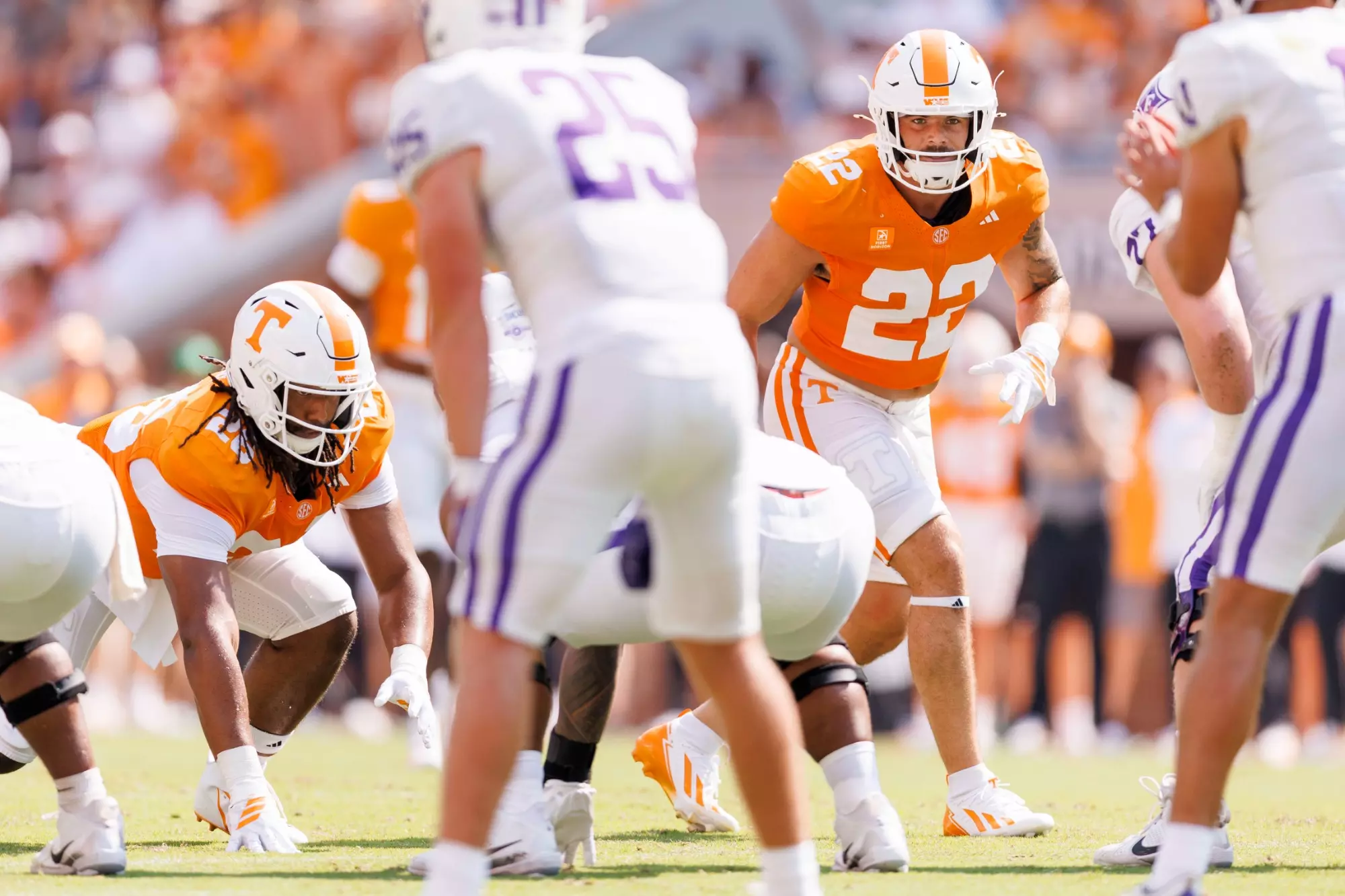 KNOXVILLE, TN - September 05, 2026 - Linebacker Jeremiah Telander #22 of the Tennessee Volunteers during the game between the Furman Paladins and the Tennessee Volunteers at Neyland Stadium in Knoxville, TN. Photo By Drew Garrison/Tennessee Athletics