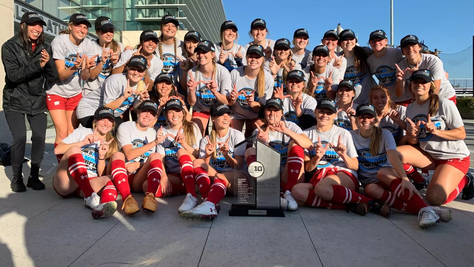 WSOC celebration after clinching the Big Ten title