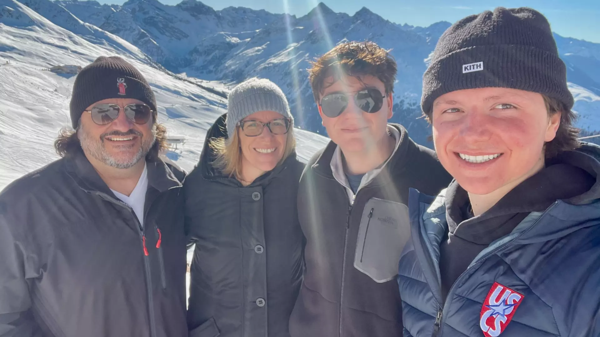 Quinn Finley and his family in Davos for the Spengler Cup