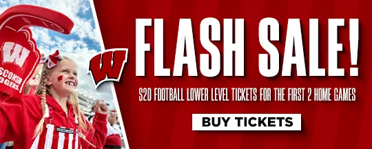 $20 Tickets Flash Sale - Limited Time Offer - Wisconsin Football