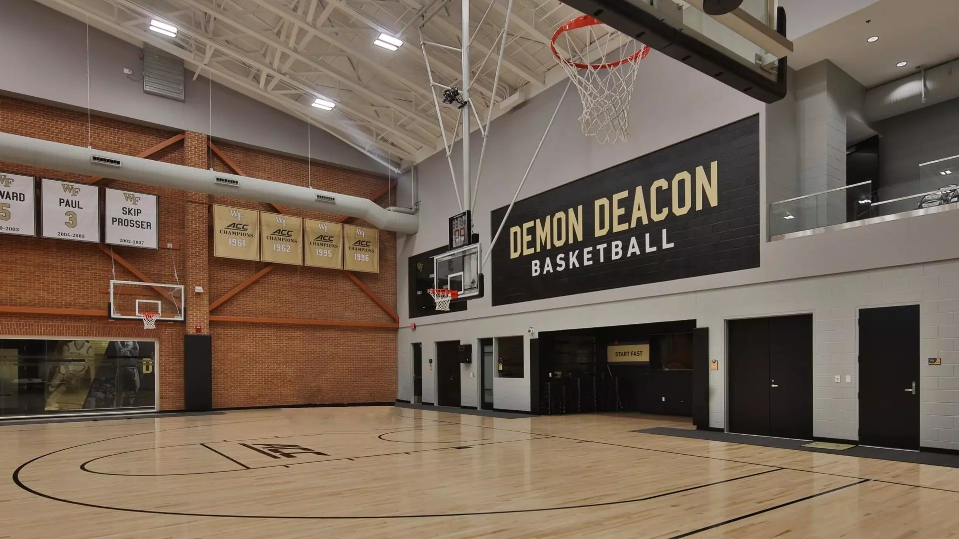 Photo of the practice courts at Shah Basketball Complex