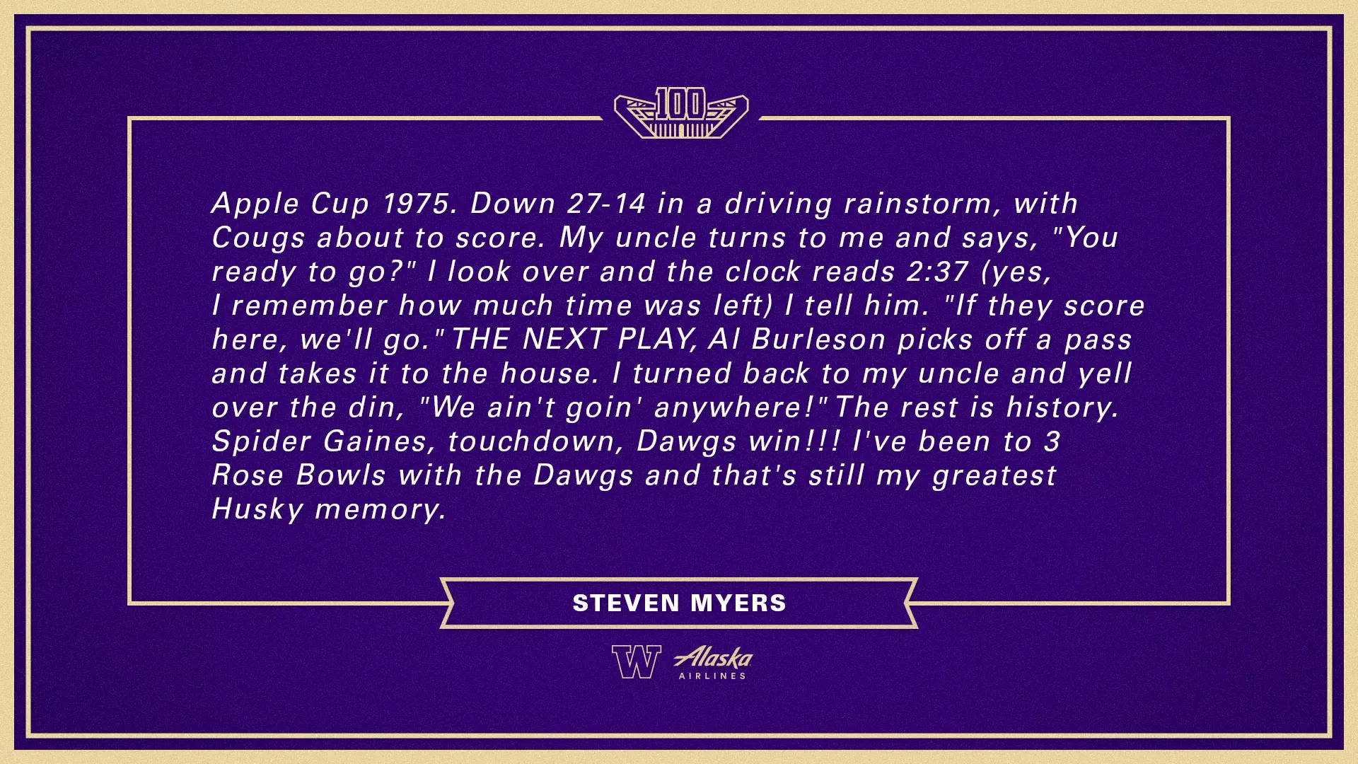 Husky Stadium Centennial Fan Memories