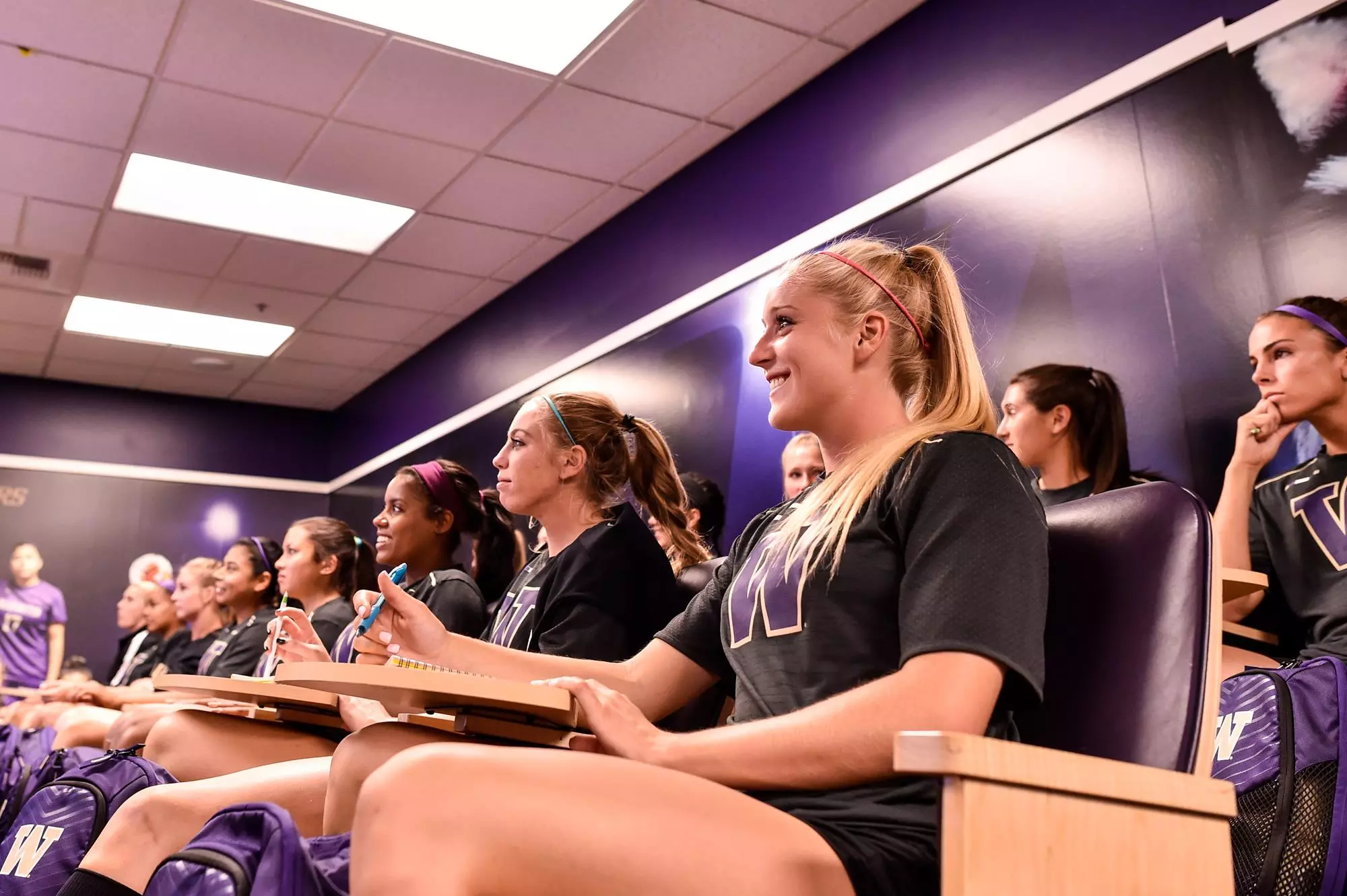 The Washington Huskies extended their shutout streak to five games, defeating Seattle University 3-0 Friday night. Kimberly Keever and Shannon Simon each scored their fourth goals of the season while Lisa Jensen added her first. It was the fifth straight win for the Huskies, who sit at 7-2-0 entering Pac-12 play next weekend. Seattle is now 3-4-0 on the season.
Photo: Alika Jenner