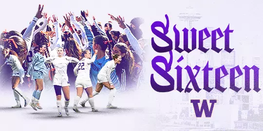 UW women's soccer Sweet Sixteen graphic