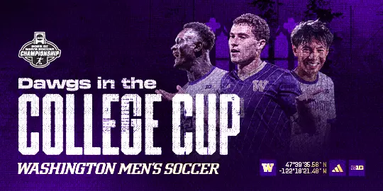 Dawgs in the College Cup UW men's soccer graphic