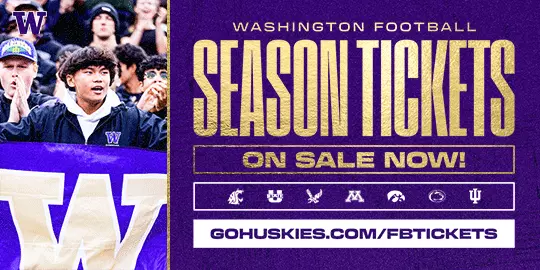 Washington football season tickets on sale now at gohuskies.com/fbtickets