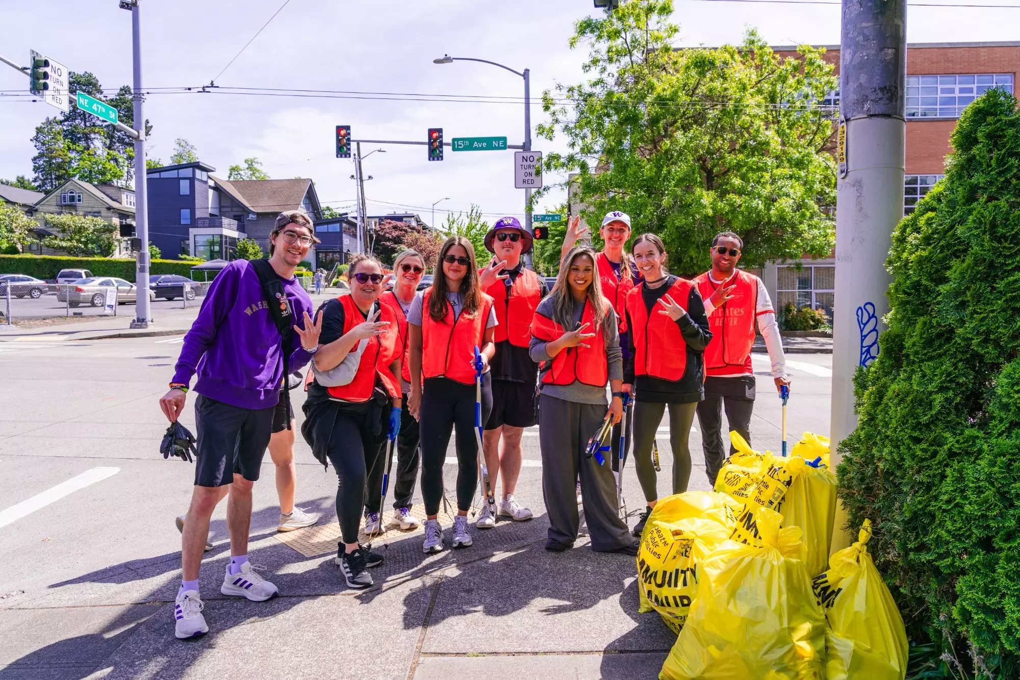 UW staff cleaning streets