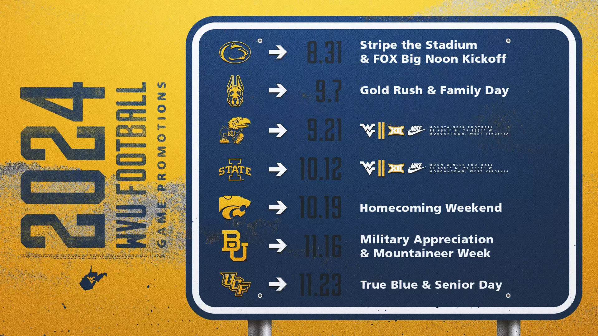 Football Game Promotions Announced - West Virginia University Athletics football-game-promotions-announced-west-virginia-university-athletics