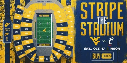 Football takes on Cincinnati on Saturday, Oct. 17 for Stripe the Stadium and Homecoming Weekend
