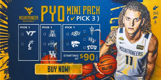 Men's Basketball PYO Mini Packs are on sale now. Choose three games starting at $90