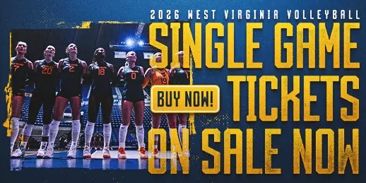 Volleyball single game tickets are on sale now at WVUGame.com
