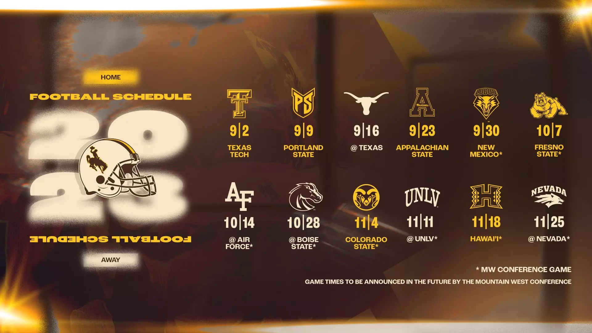 2023 Wyoming Football Schedule to Feature Seven Home Games - University of Wyoming Athletics 2023-wyoming-football-schedule-to-feature-seven-home-games-university-of-wyoming-athletics