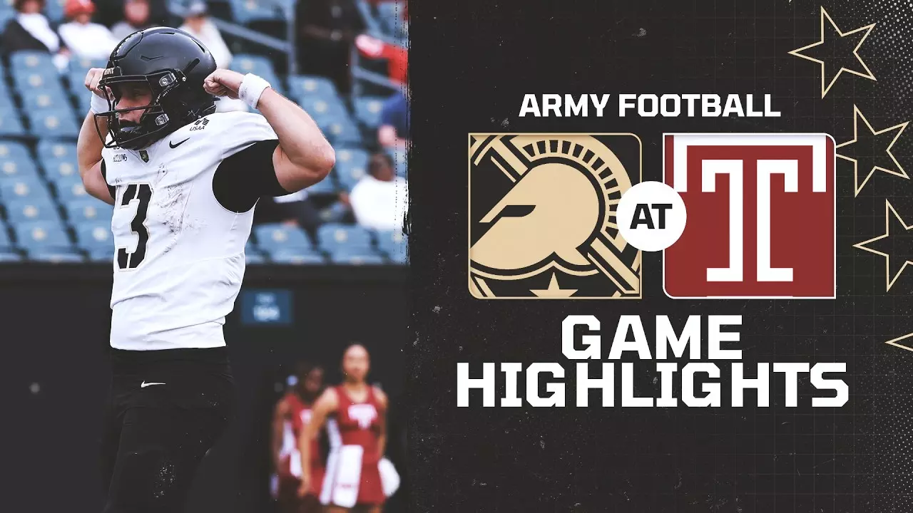 Thumbnail for Army Football at Temple Game Highlights