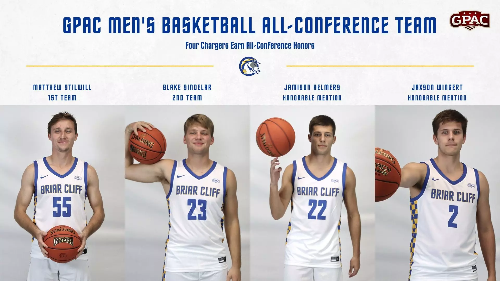 CHARGER MEN'S BASKETBALL LAND FOUR ON ALL-GPAC TEAM - Briar Cliff ...