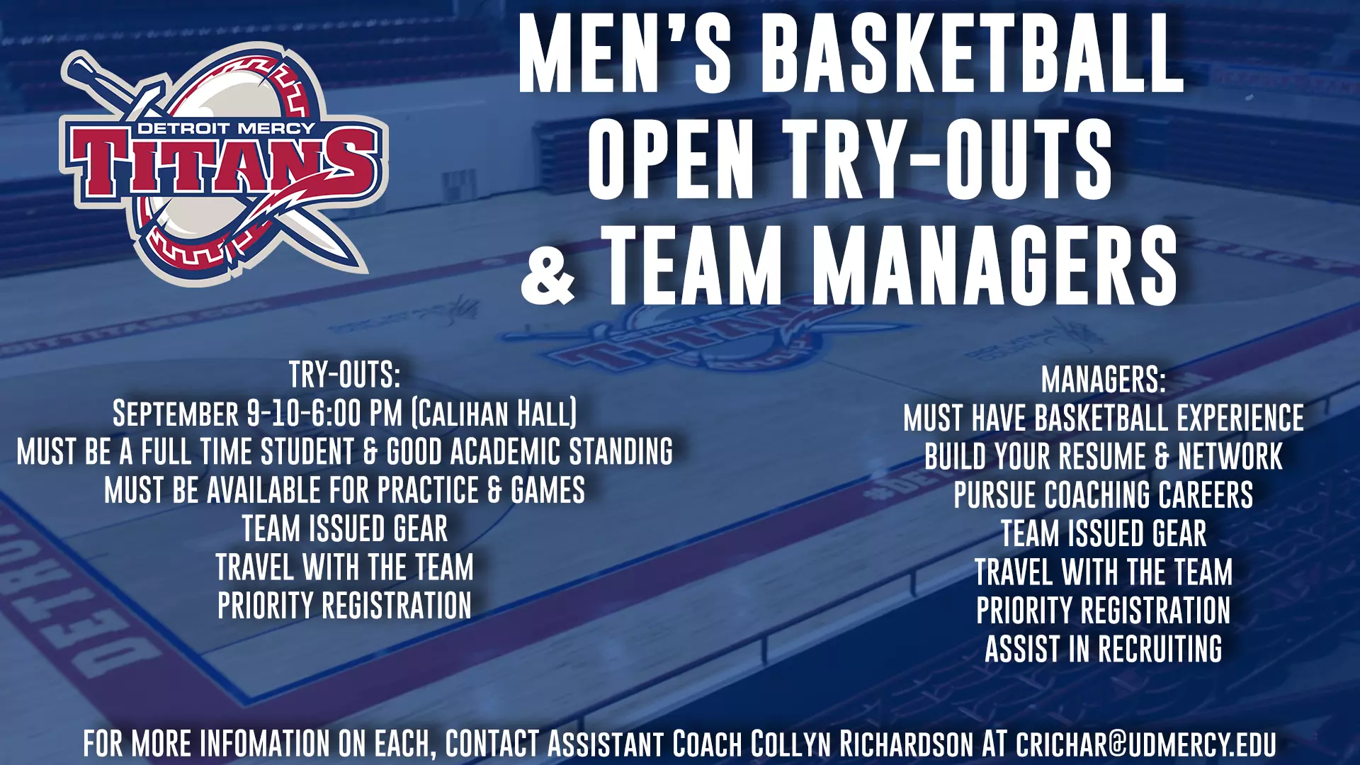 Detroit Tryon Men’s Basketball To Hold Open Try-Outs, Looking For Team Managers ...