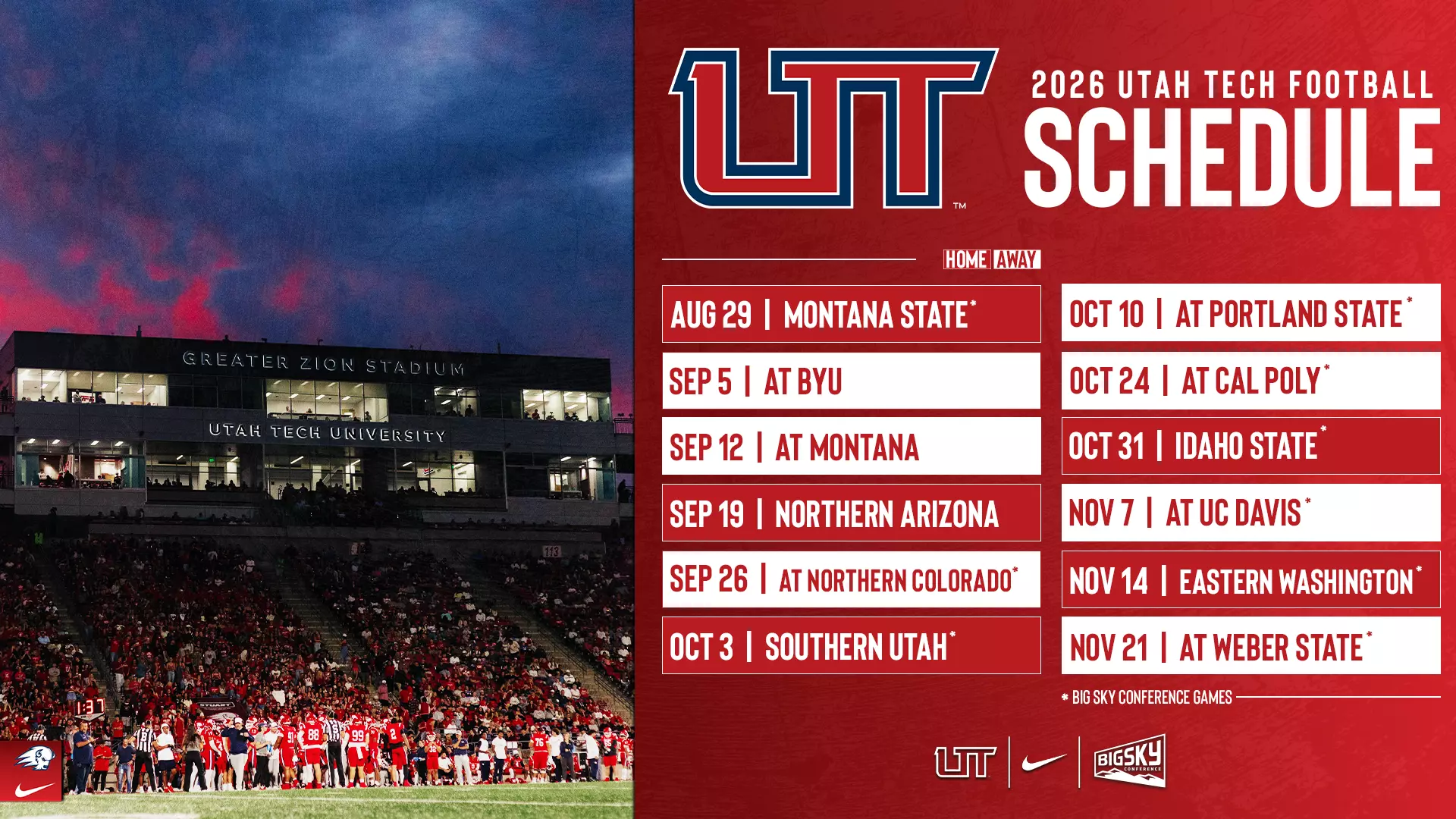 Utah Tech Athletics Announces 2026 Football Schedule Utah Tech