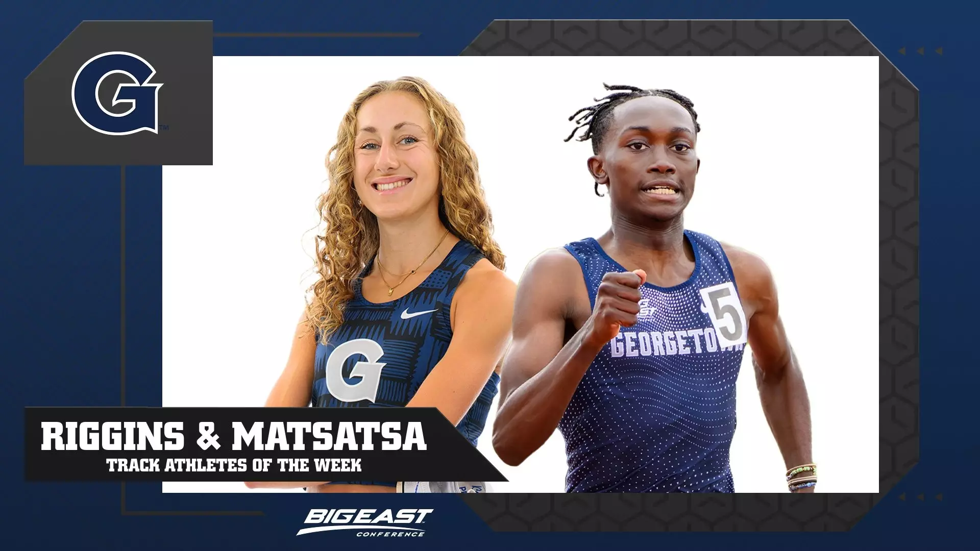 Marcus Riggins Week Fall Tinoda Matsatsa and Melissa Riggins Earn BIG EAST Male and Female Track ...