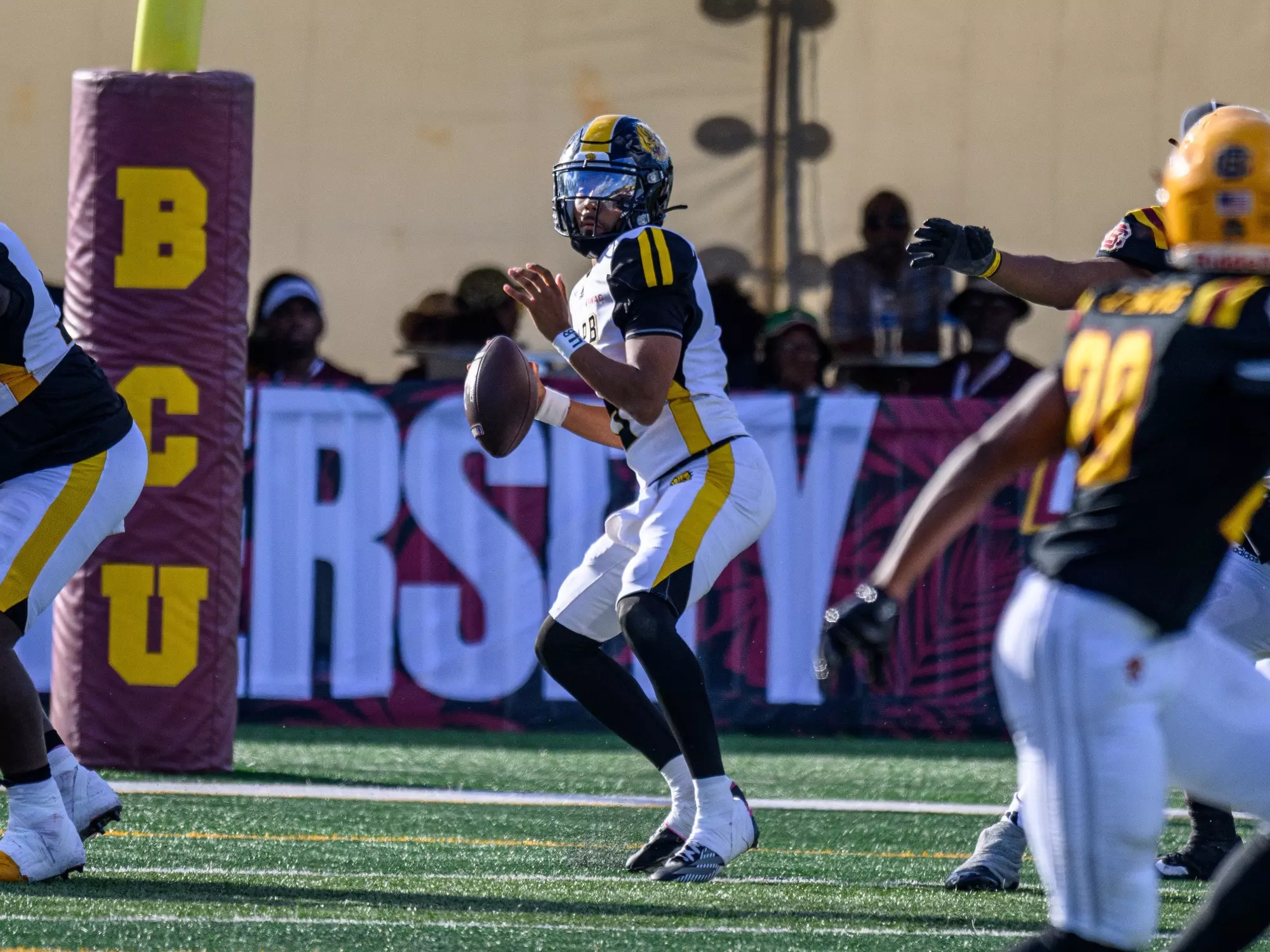 zncaa, zncaafb, bethune-cookman, wildcats, southwestern conference, SWAC, Division I, daytona stadium, daytona beach, vs, University of Arkansas - Pine Bluff, uapb, golden lions, hoco October 25, 2025: \ during 2nd half of a game between the vs UAPB Golden Lions vs Bethune Cookman Wildcats at Daytona Stadium in Daytona Beach, FL. Romeo T Guzman/BCU Athletics