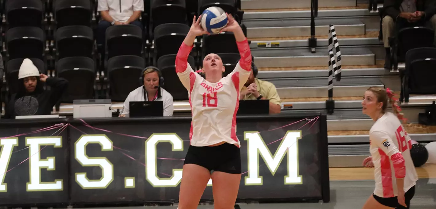 Dev Harris Volleyball Falls At Young Harris In Five Sets - UNCP Athletics