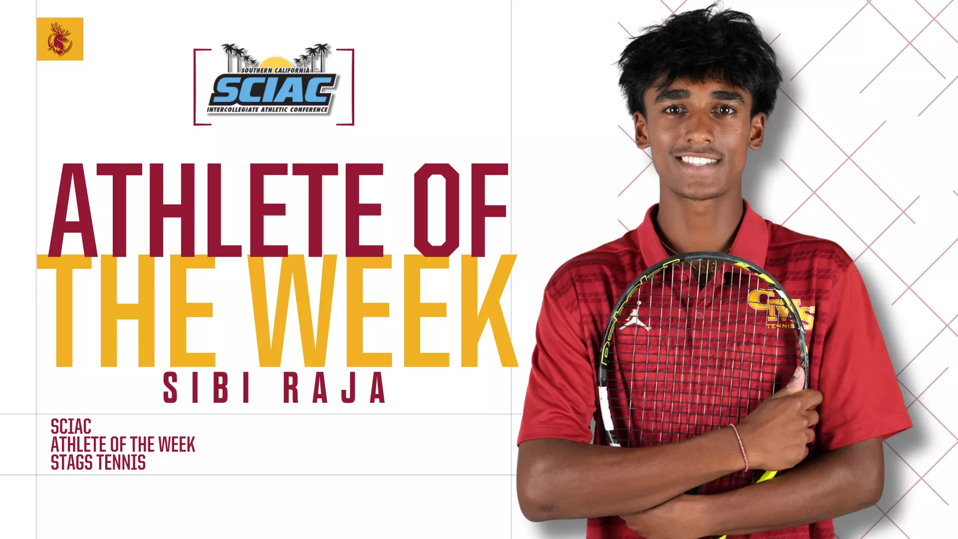 Sibhi Raja Sibi Raja Captures SCIAC Athlete of the Week Distinction for Stags ...