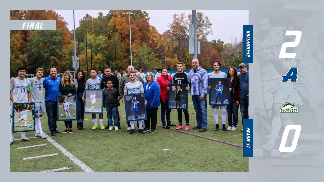 Assumption Rockets Soccer Men's Soccer Clinches Third Seed Following 2-0 Win on Senior Day ...