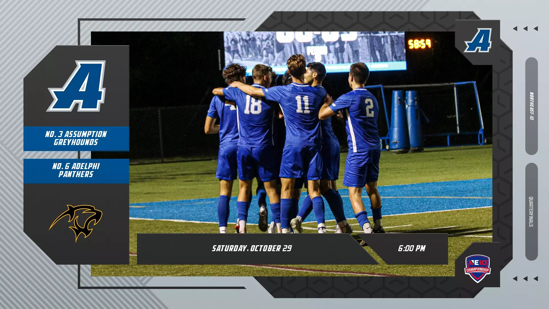 Assumption Rockets Soccer PREVIEW: Men's Soccer Hosts Adelphi in NE10 Quarterfinals, on Saturday ...