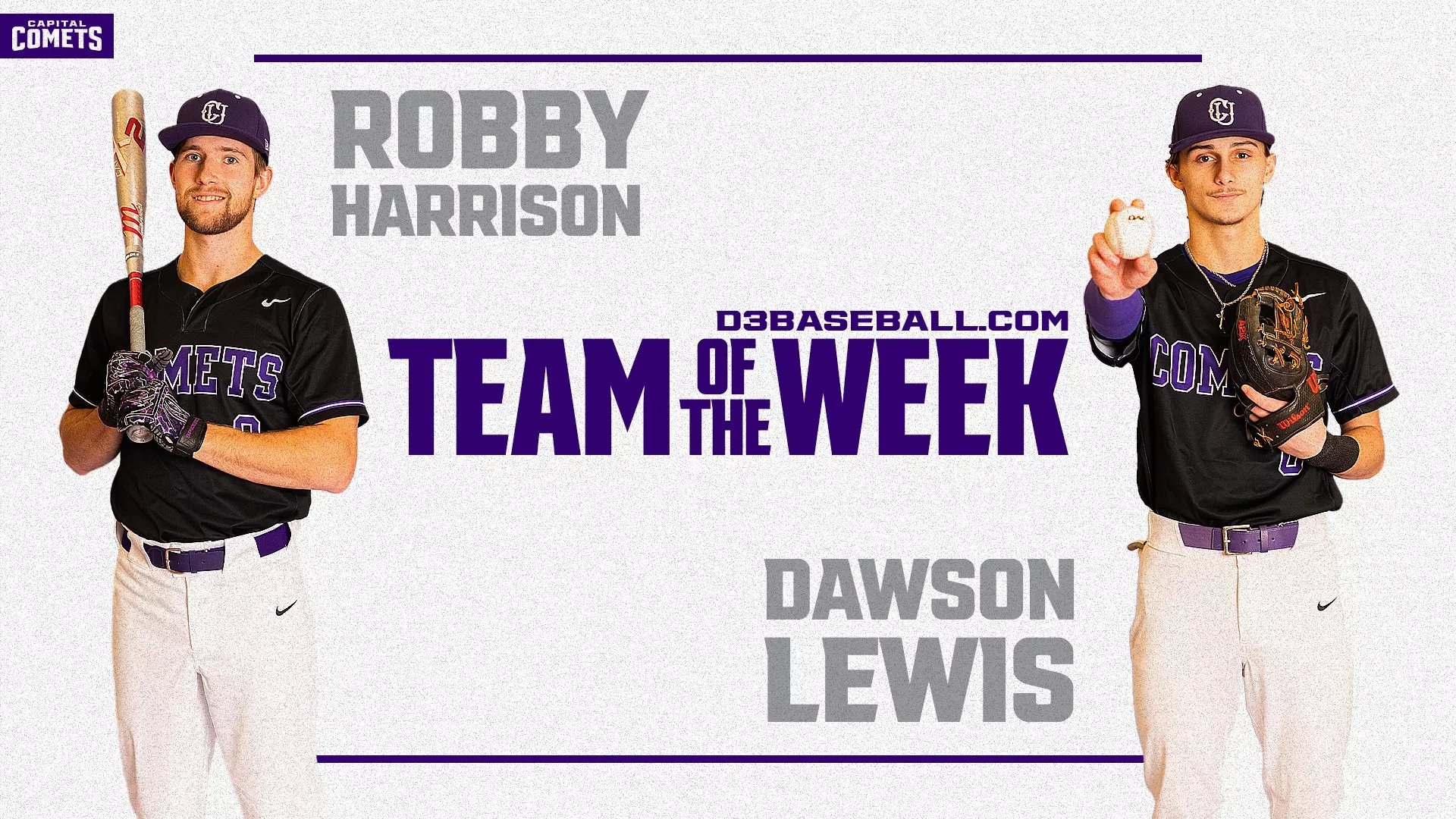 Capital Baseball Harrison and Lewis Named to D3baseball.com Team of the Week - Capital ...