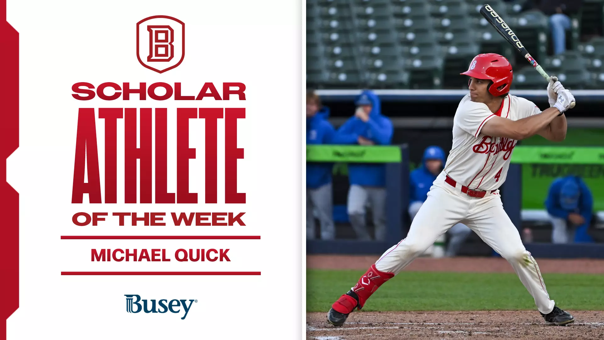Michael Quick named Busey Bank Scholar-Athlete of the Week - Bradley ...