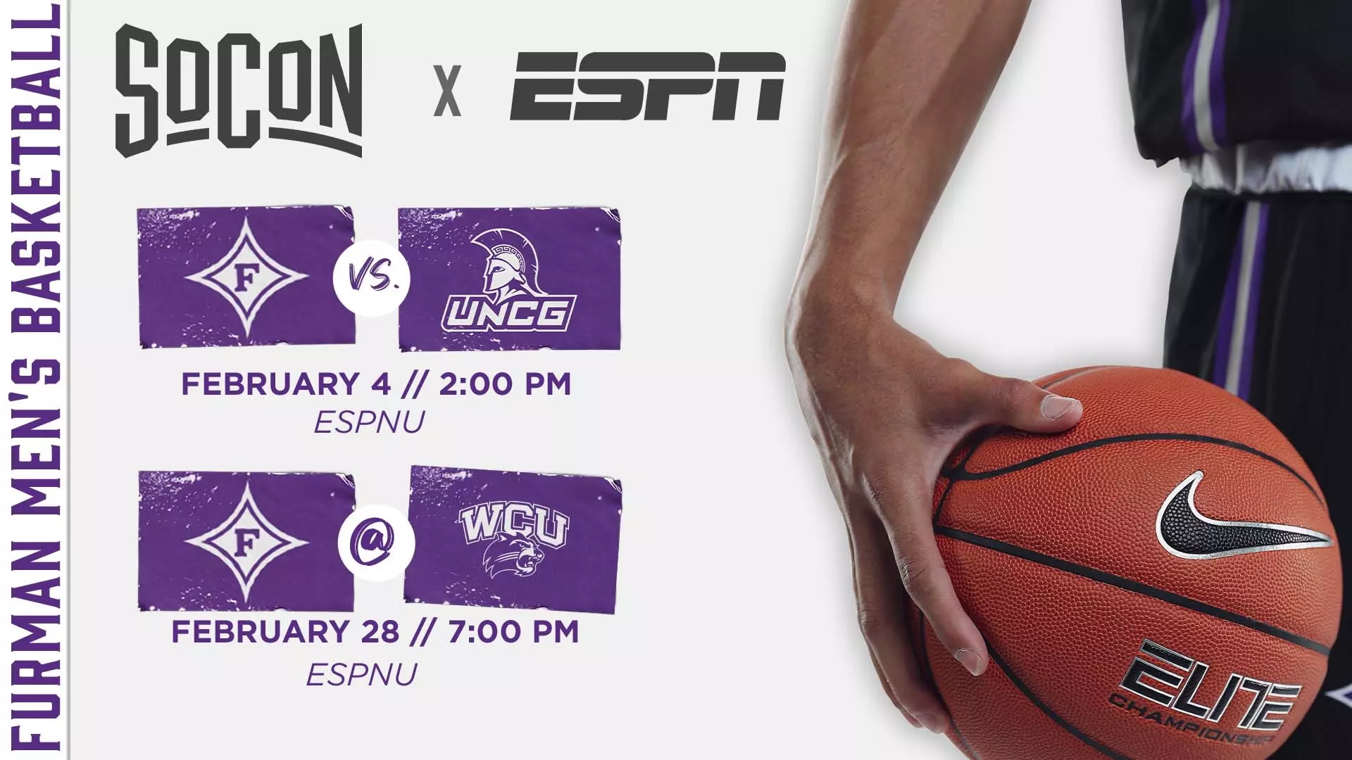Espnu ESPNU Set To Televise Two Furman Men's Basketball SoCon Games In 2024 ...